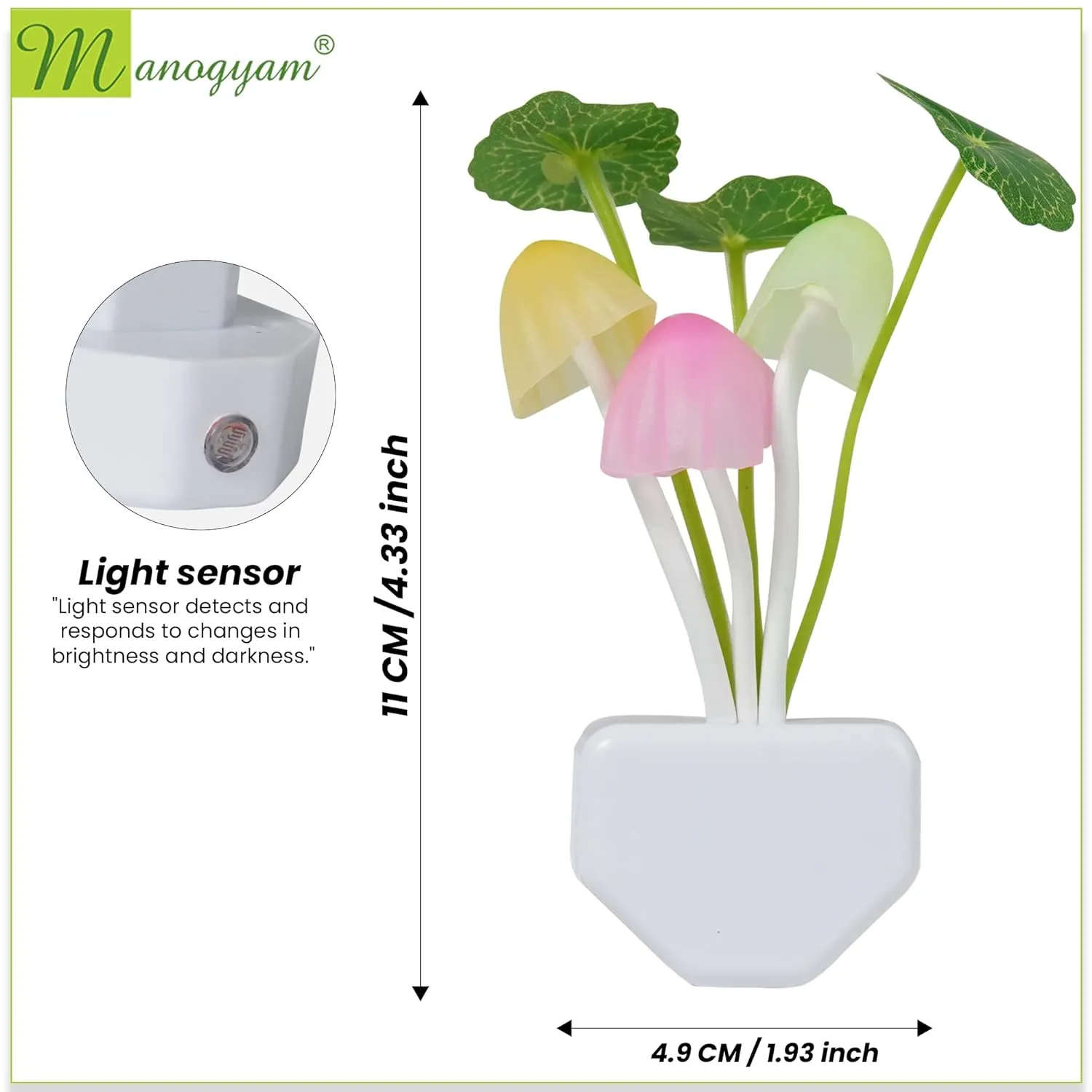 0239 Night Light Mushroom Lamp (Colorful, 1Pcs)