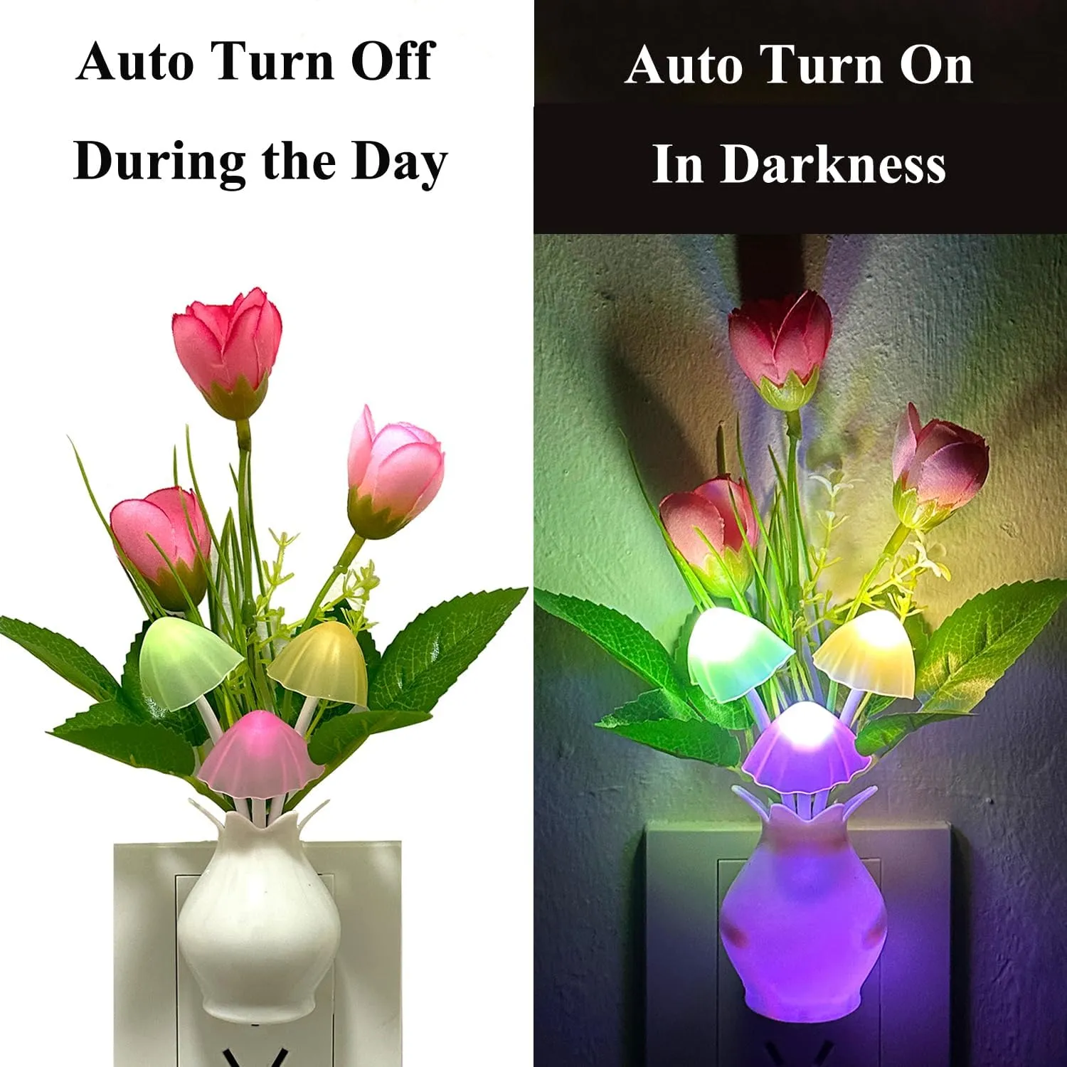 0239 Night Light Mushroom Lamp (Colorful, 1Pcs)