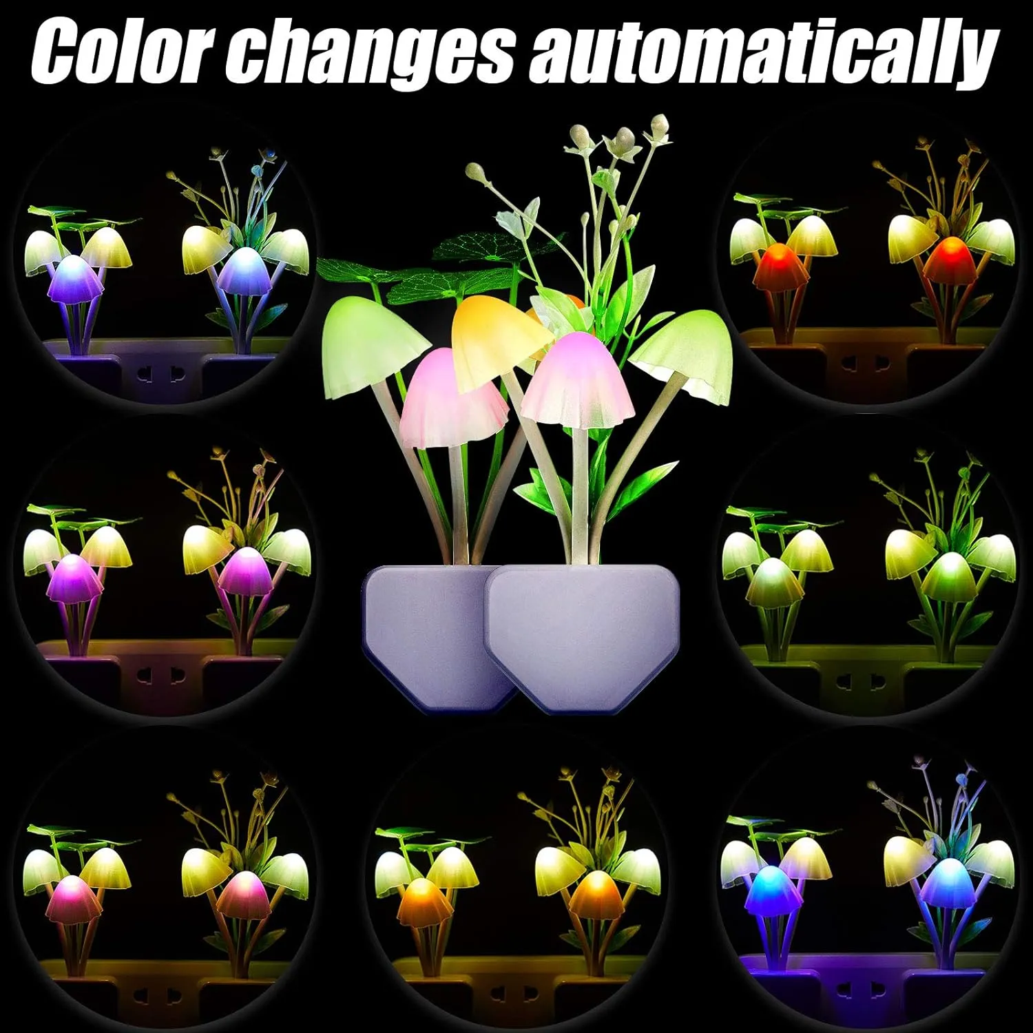 0239 Night Light Mushroom Lamp (Colorful, 1Pcs)