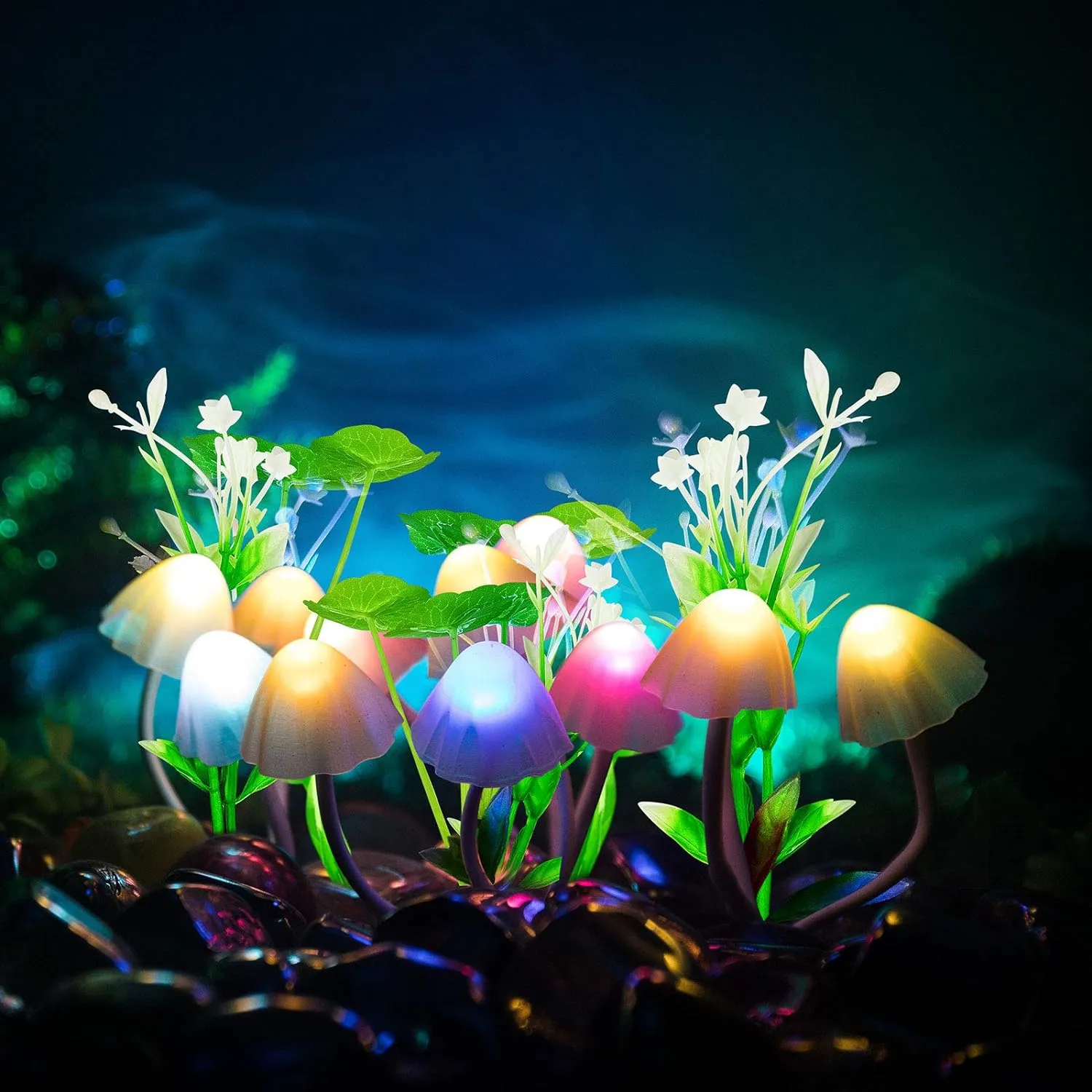 0239 Night Light Mushroom Lamp (Colorful, 1Pcs)