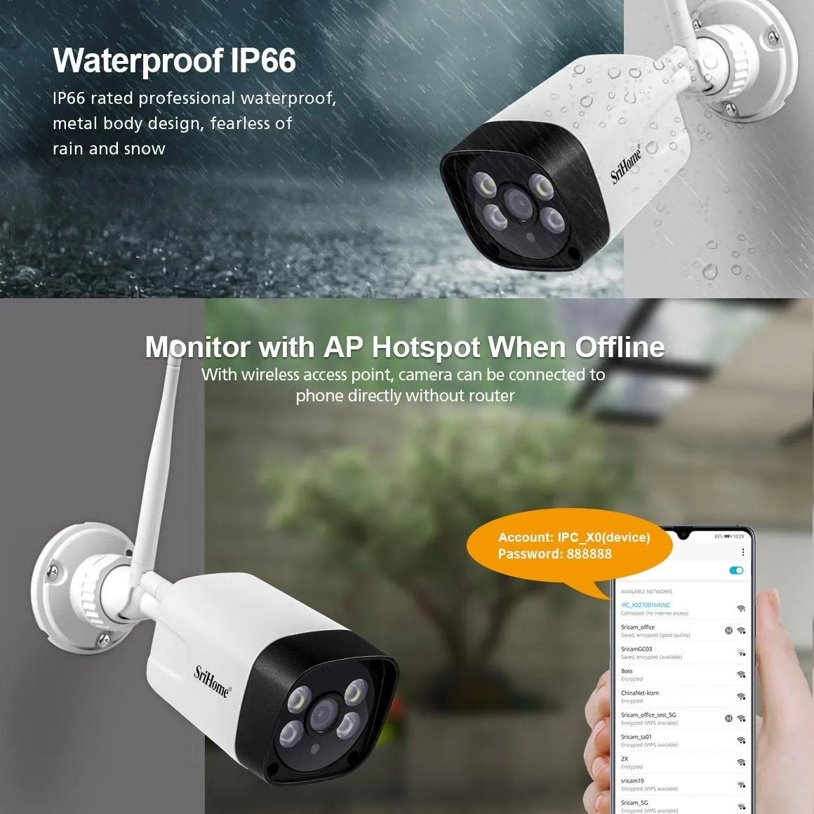 1296P HD IP Camera | 3.0MP | Two-Way Audio | Motion & Humanoid Detection | Full-Colour Night Vision | TF Card Support