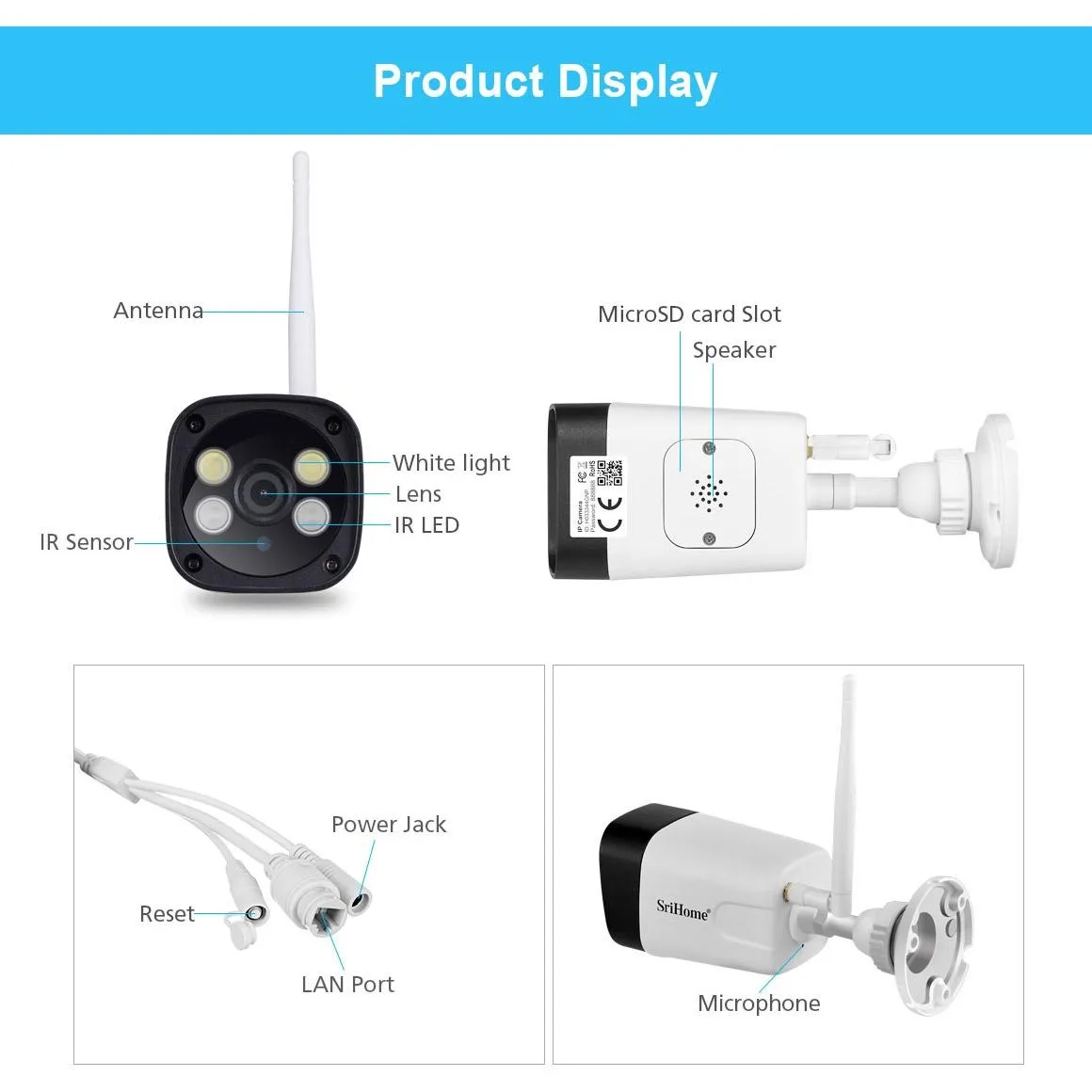 1296P HD IP Camera | 3.0MP | Two-Way Audio | Motion & Humanoid Detection | Full-Colour Night Vision | TF Card Support