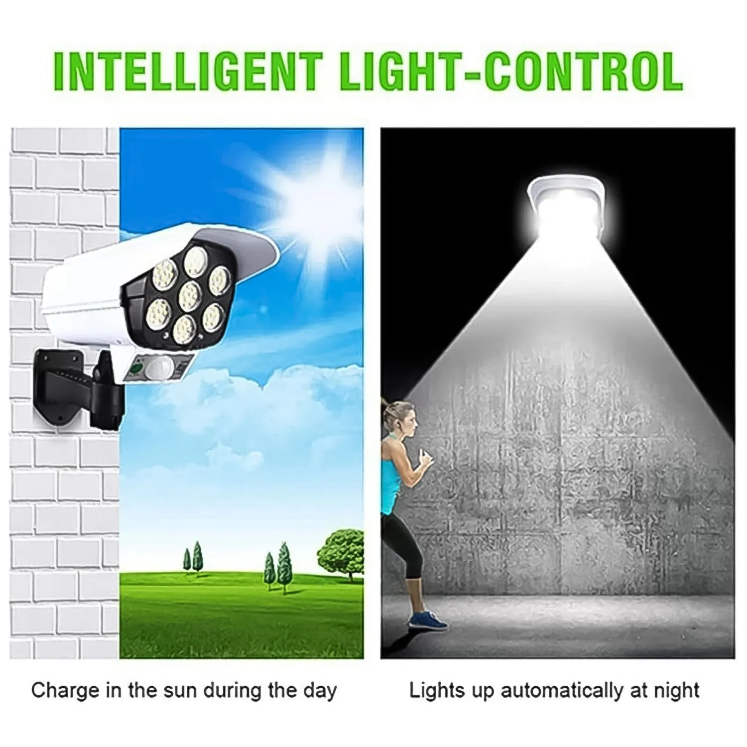 15014 Solar Light Outdoor Motion Sensor Security Camera Shaped Dummy Wall Lamp (1 Pc)