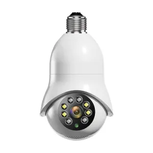 2.0MP Wifi Light Bulb Camera | Motion Detection | Night Vision | Dual Light Source | White