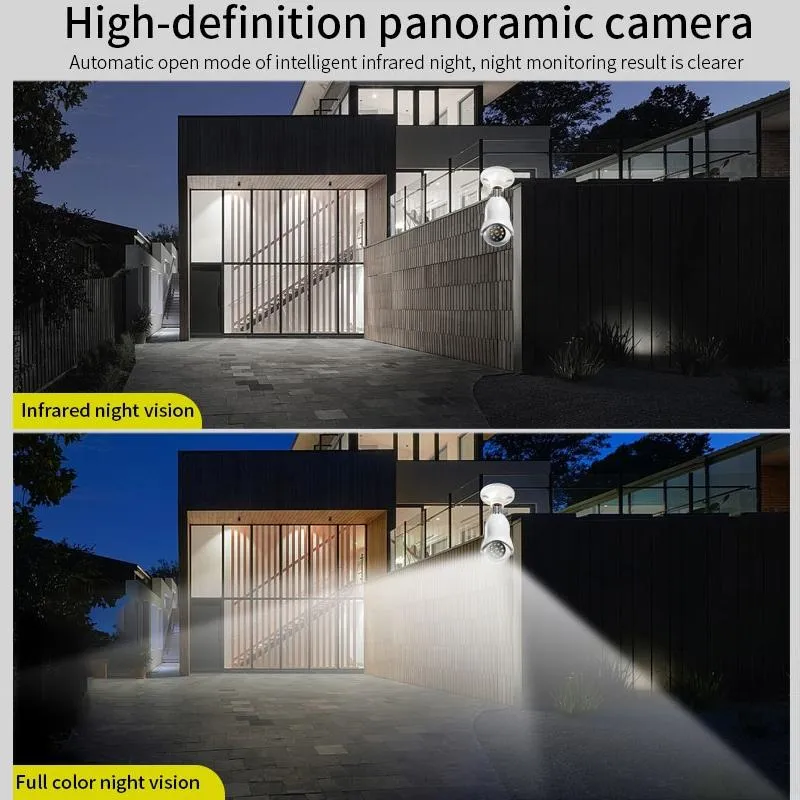 2.0MP Wifi Light Bulb Camera | Motion Detection | Night Vision | Dual Light Source | White