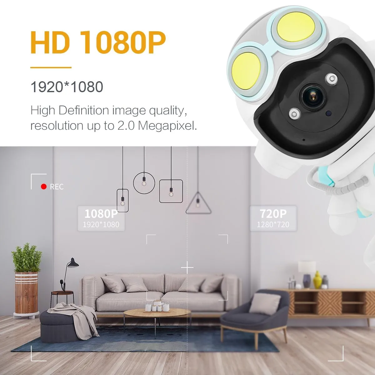 2MP Wifi Camera | Motion Detection | Tracking | Sound Alarm | Cloud Storage | Two-Way Audio | Night Vision