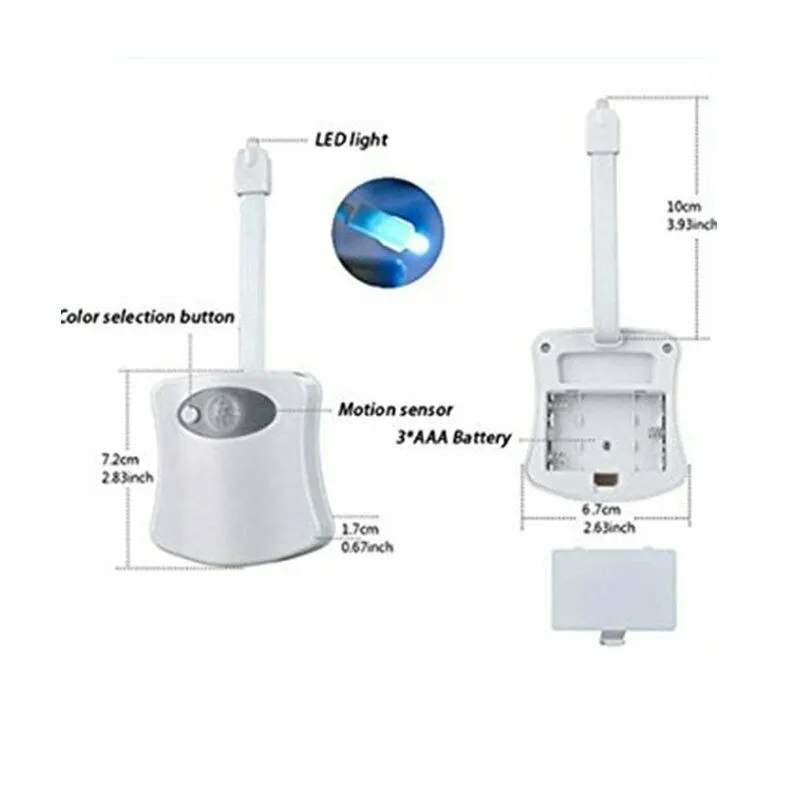 2X LED Toilet Bathroom Motion Night Light | Automatic Illumination for Bathroom