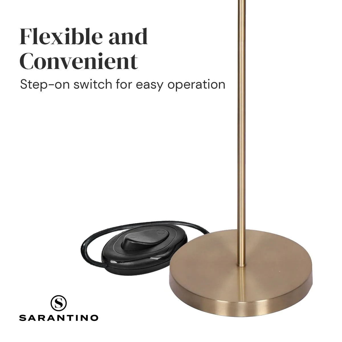 3-Light Gold Metal Floor Lamp with Glass Shades | Stylish Modern Lighting