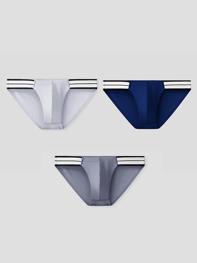 3 Pack Mens Breathable Ice-Touch Athletic Briefs