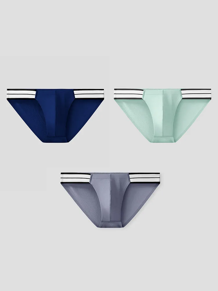 3 Pack Mens Breathable Ice-Touch Athletic Briefs