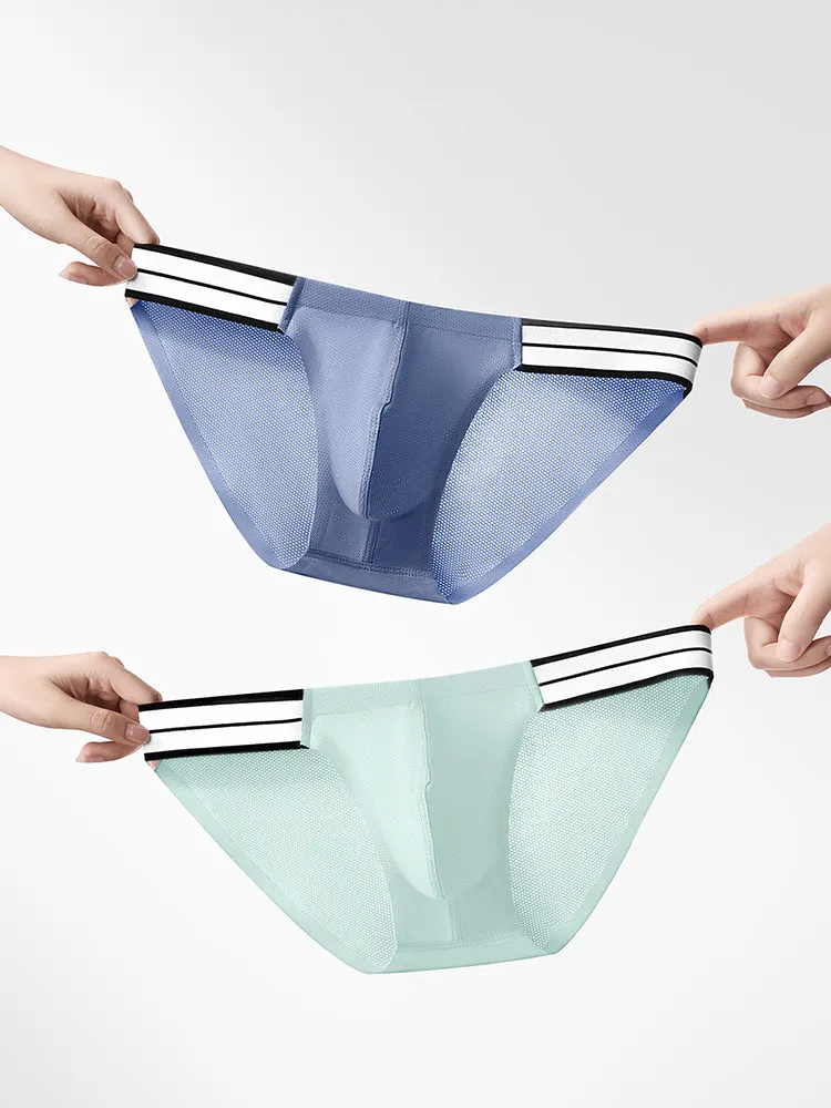 3 Pack Mens Breathable Ice-Touch Athletic Briefs