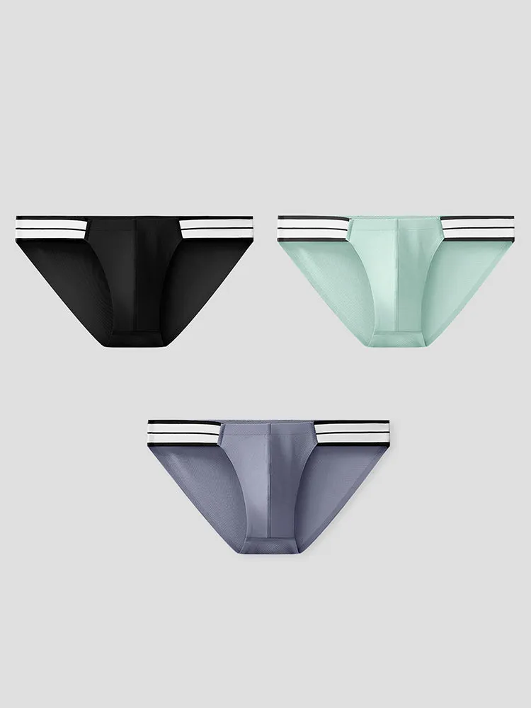 3 Pack Mens Breathable Ice-Touch Athletic Briefs
