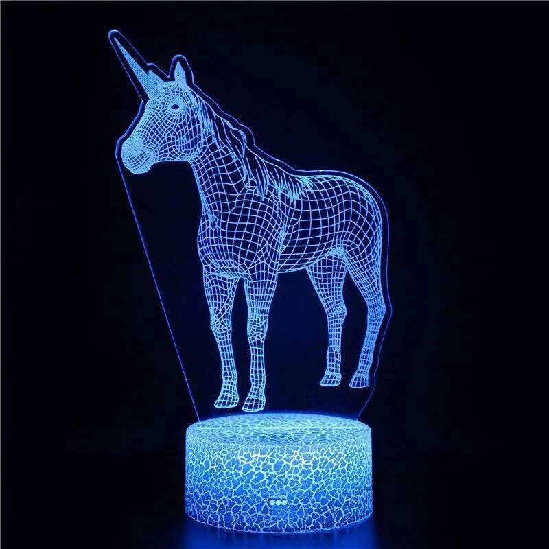3D  Illusion Lamp Light for Kids and Lover, Unicorn LED Lamp 16 Colors Change with Remote, Valentine's Day Present and Birthday