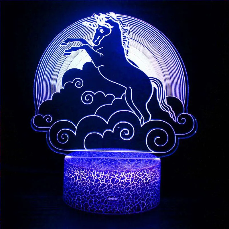 3D  Illusion Lamp Light for Kids and Lover, Unicorn LED Lamp 16 Colors Change with Remote, Valentine's Day Present and Birthday