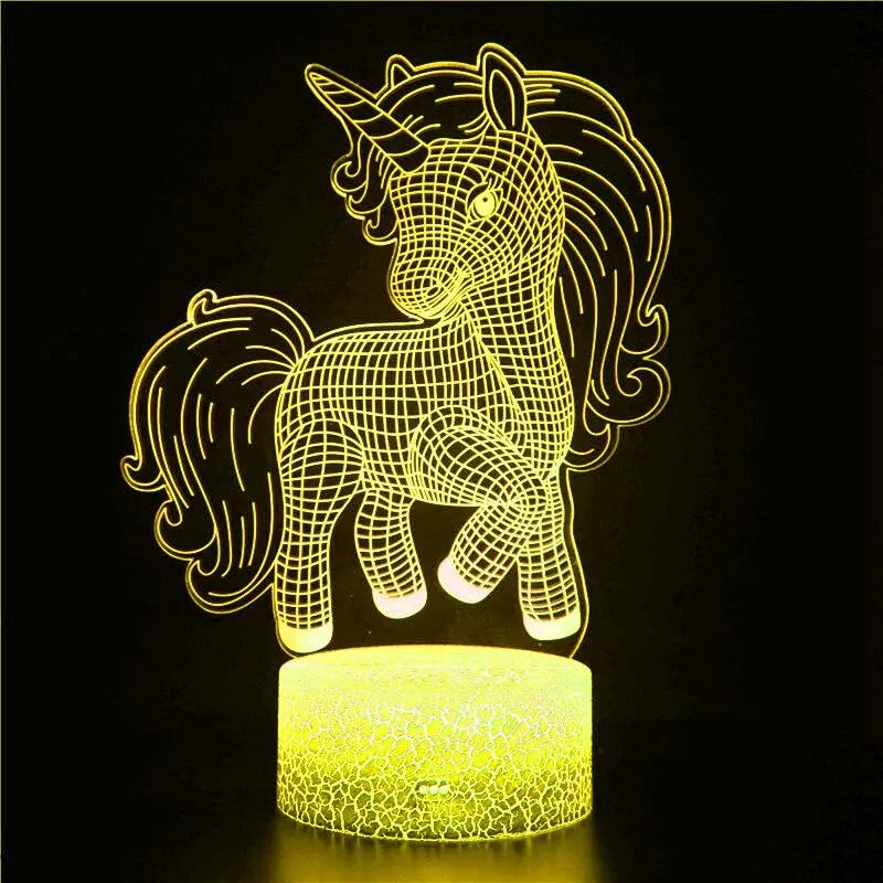 3D  Illusion Lamp Light for Kids and Lover, Unicorn LED Lamp 16 Colors Change with Remote, Valentine's Day Present and Birthday