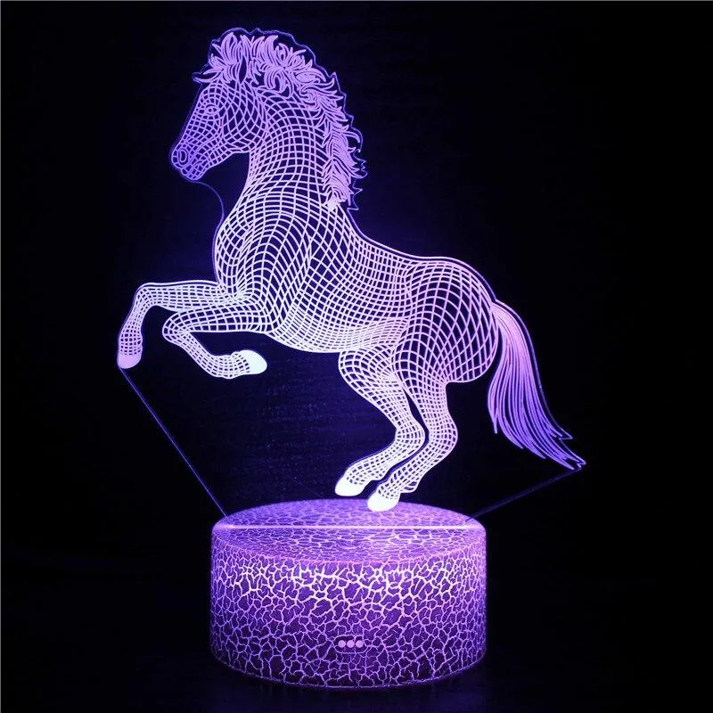 3D  Illusion Lamp Light for Kids and Lover, Unicorn LED Lamp 16 Colors Change with Remote, Valentine's Day Present and Birthday