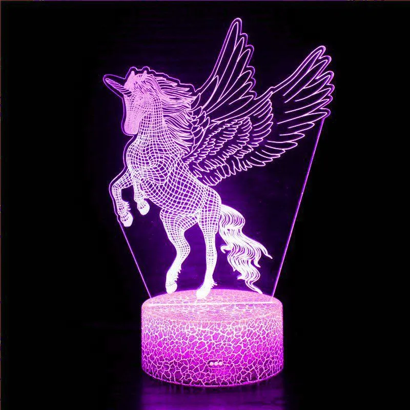 3D  Illusion Lamp Light for Kids and Lover, Unicorn LED Lamp 16 Colors Change with Remote, Valentine's Day Present and Birthday