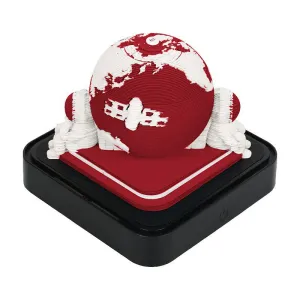 3D Paper Sculpture Night Light | Earth Theme | Red Design | Black Base | Elegant Gift for Home & Office
