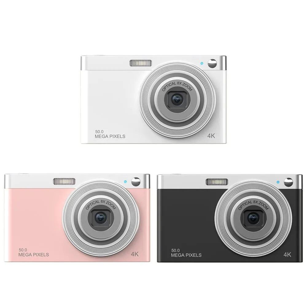 4K Digital Camera | 8x Optical Zoom | Telescopic Lens | Card Reader & 32G | Pink Finish