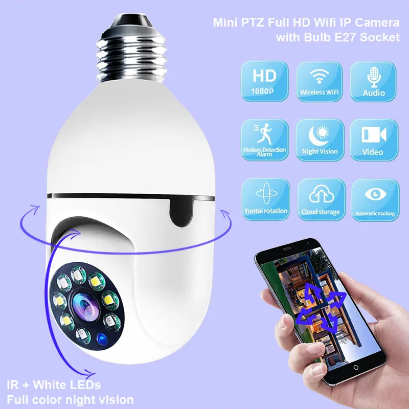 Alarm Monitor 5G WiFi CAMERA 1080P Bulb E27 Home