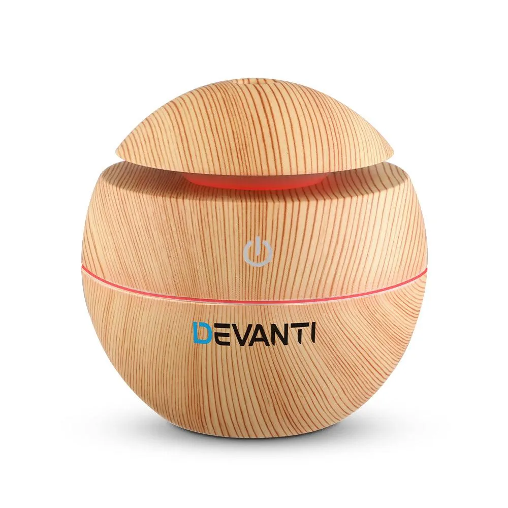 Aroma Aromatherapy Humidifier Purifier Diffuser LED Light - Wood Grain