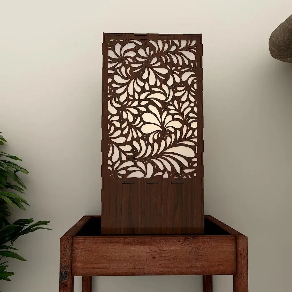 Assorted Flower Pattern Wooden Table Lamp Beautiful Shadow Night Light For Home Decor | Living Room