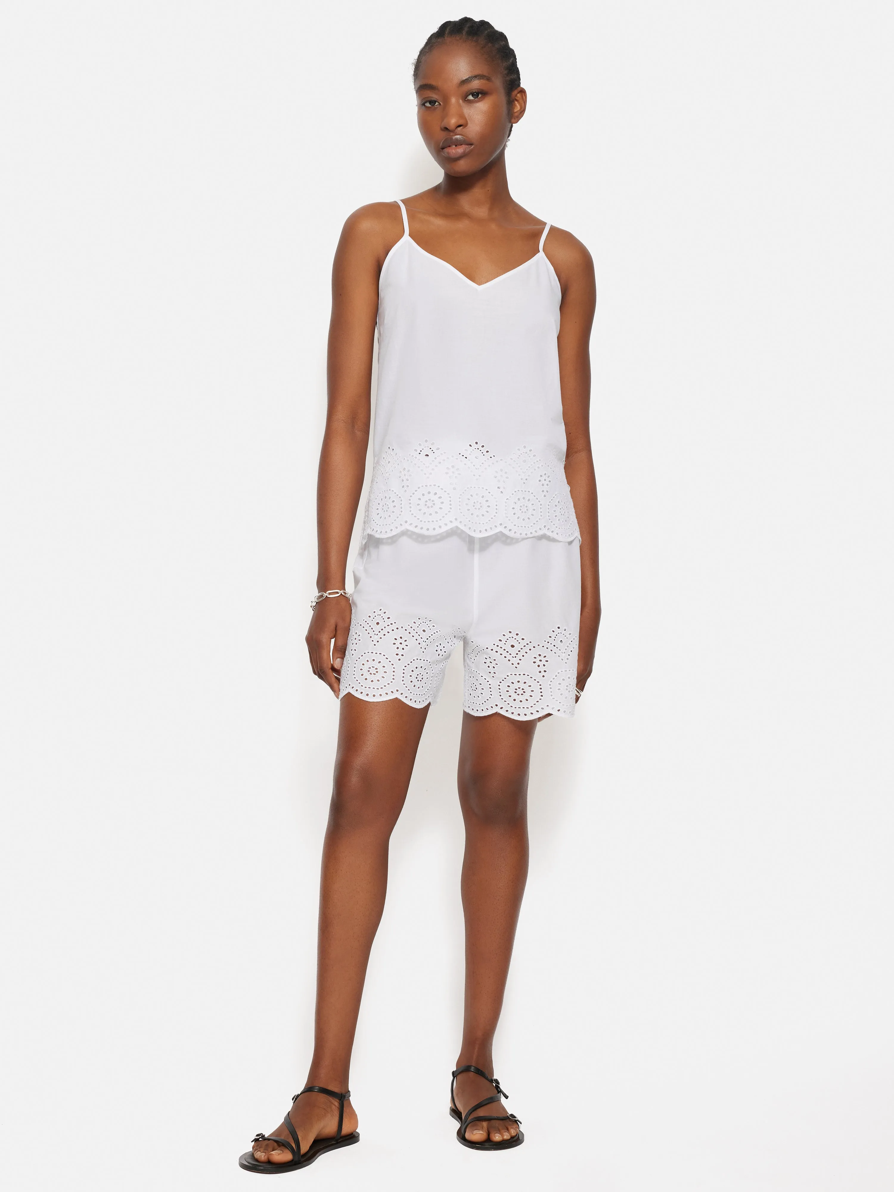 Broderie Anglaise Pyjama Short | White