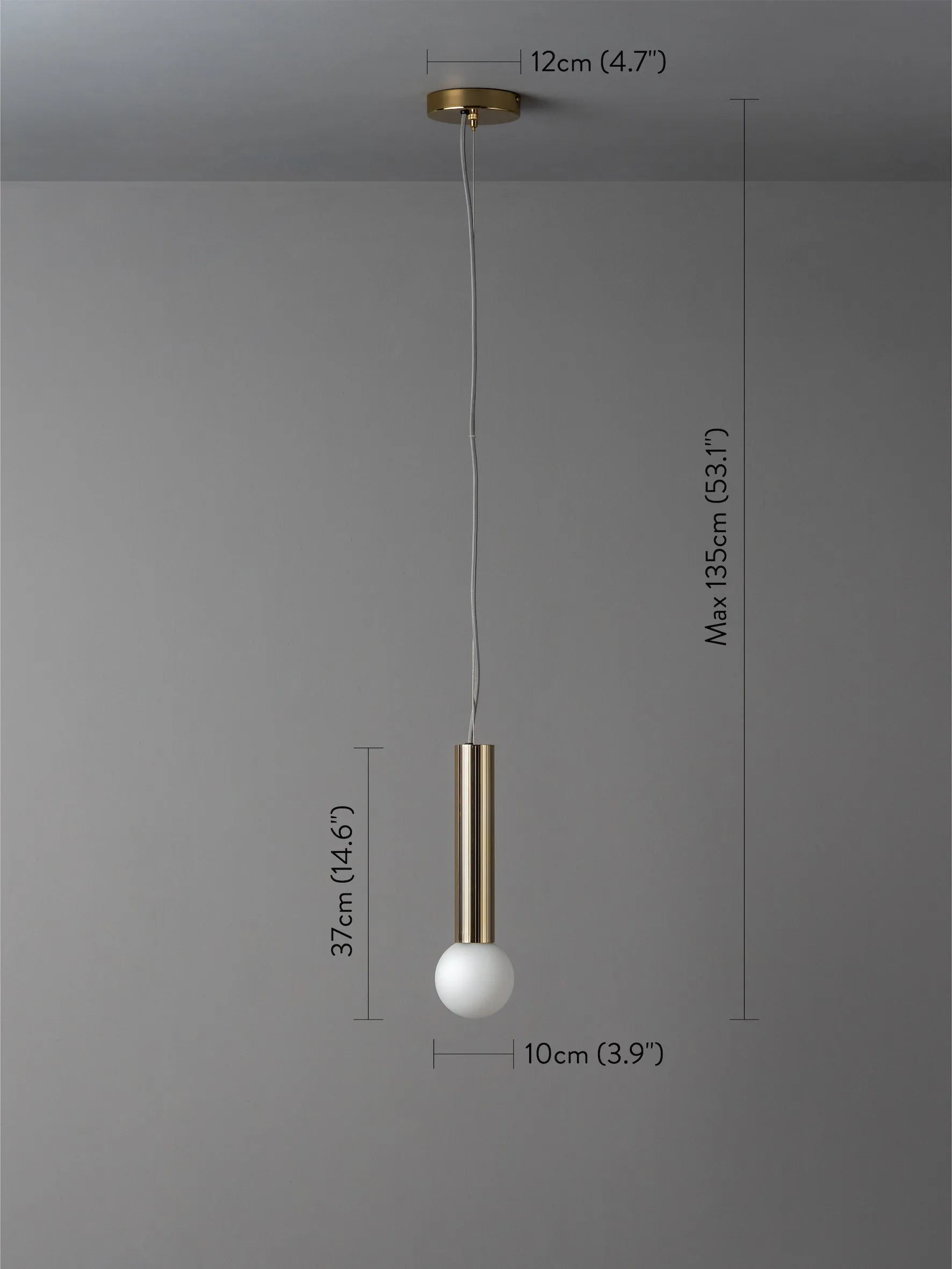 Chubes - 1 light brass ceiling pendant