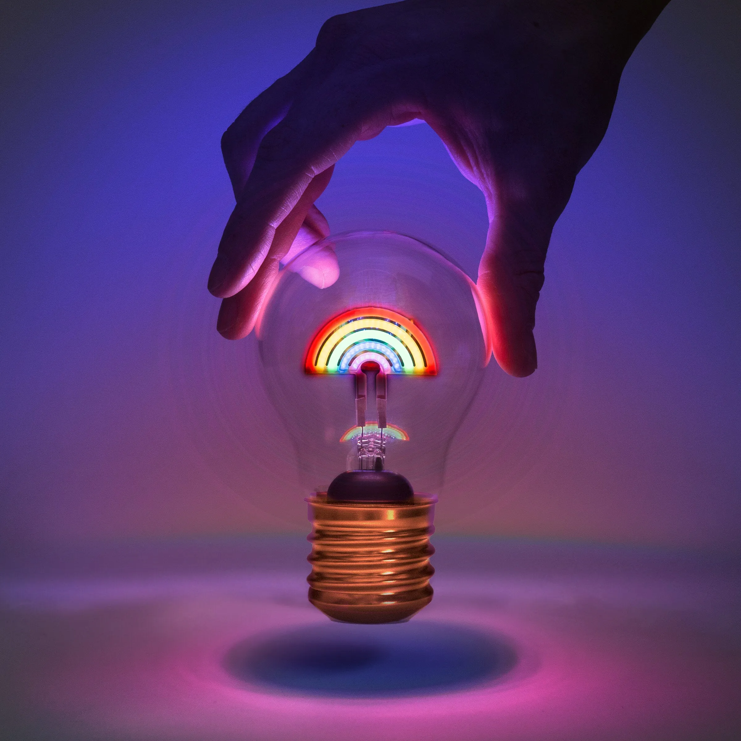 Cordless Rainbow Light Bulb