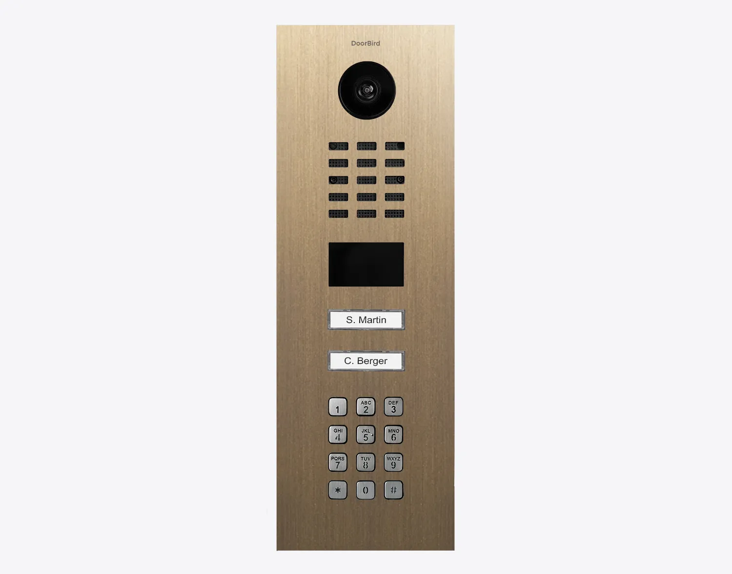 DoorBird Multi-Dwelling IP Intercom Video Door Station D2102KV with Keypad - 2 Call Buttons - Flush backbox and Surface backbox sold separately