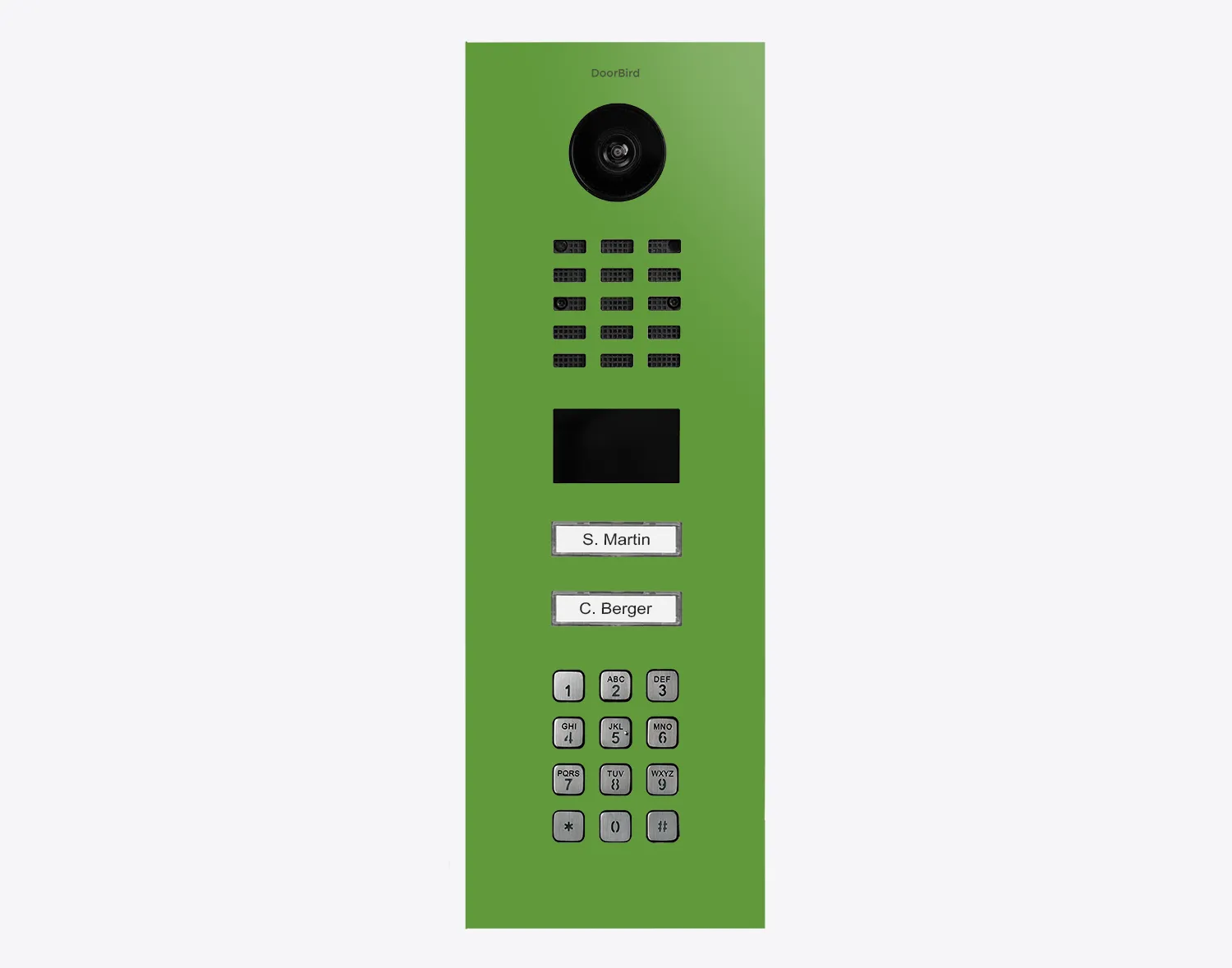 DoorBird Multi-Dwelling IP Intercom Video Door Station D2102KV with Keypad - 2 Call Buttons - Flush backbox and Surface backbox sold separately