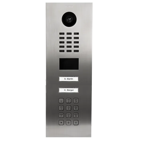 DoorBird Multi-Dwelling IP Intercom Video Door Station D2102KV with Keypad - 2 Call Buttons - Flush backbox and Surface backbox sold separately