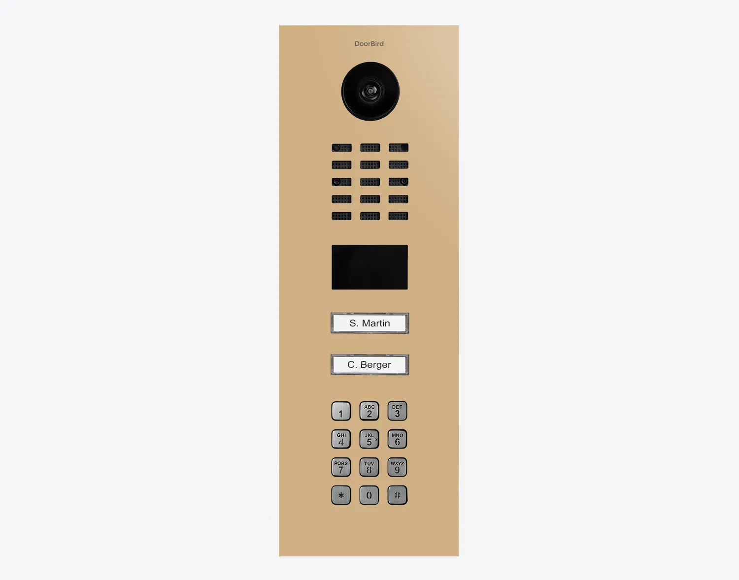 DoorBird Multi-Dwelling IP Intercom Video Door Station D2102KV with Keypad - 2 Call Buttons - Flush backbox and Surface backbox sold separately