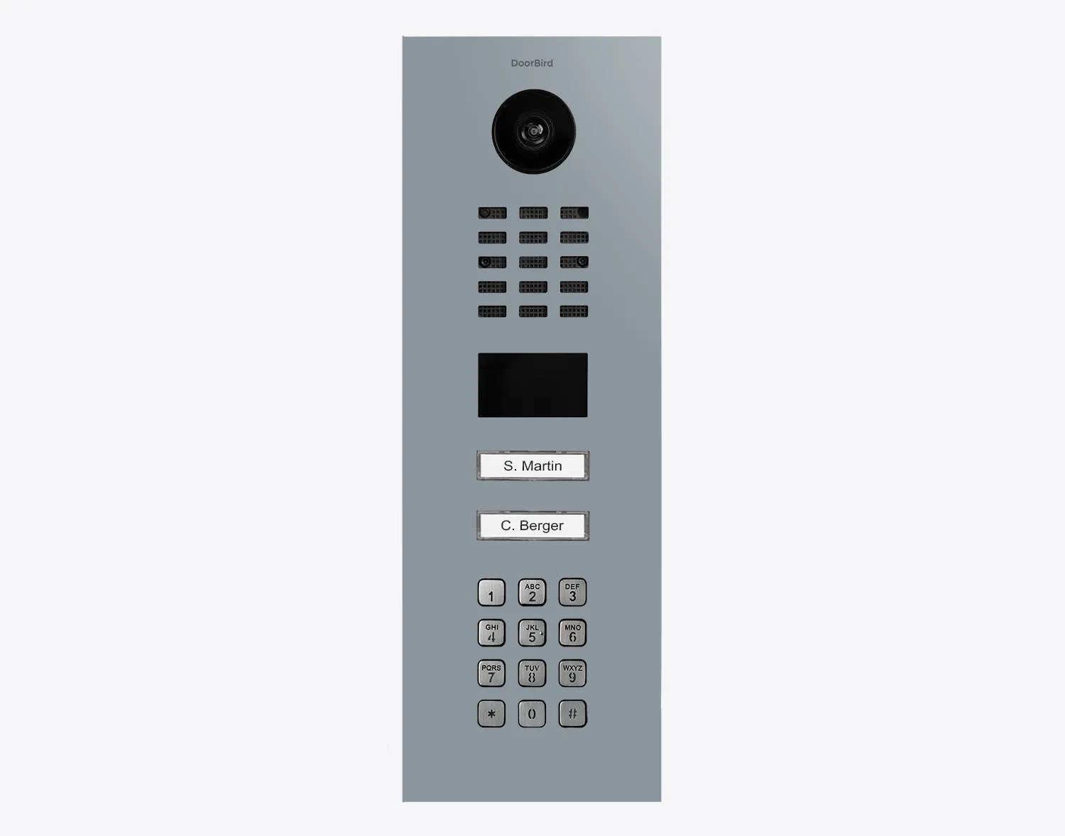 DoorBird Multi-Dwelling IP Intercom Video Door Station D2102KV with Keypad - 2 Call Buttons - Flush backbox and Surface backbox sold separately