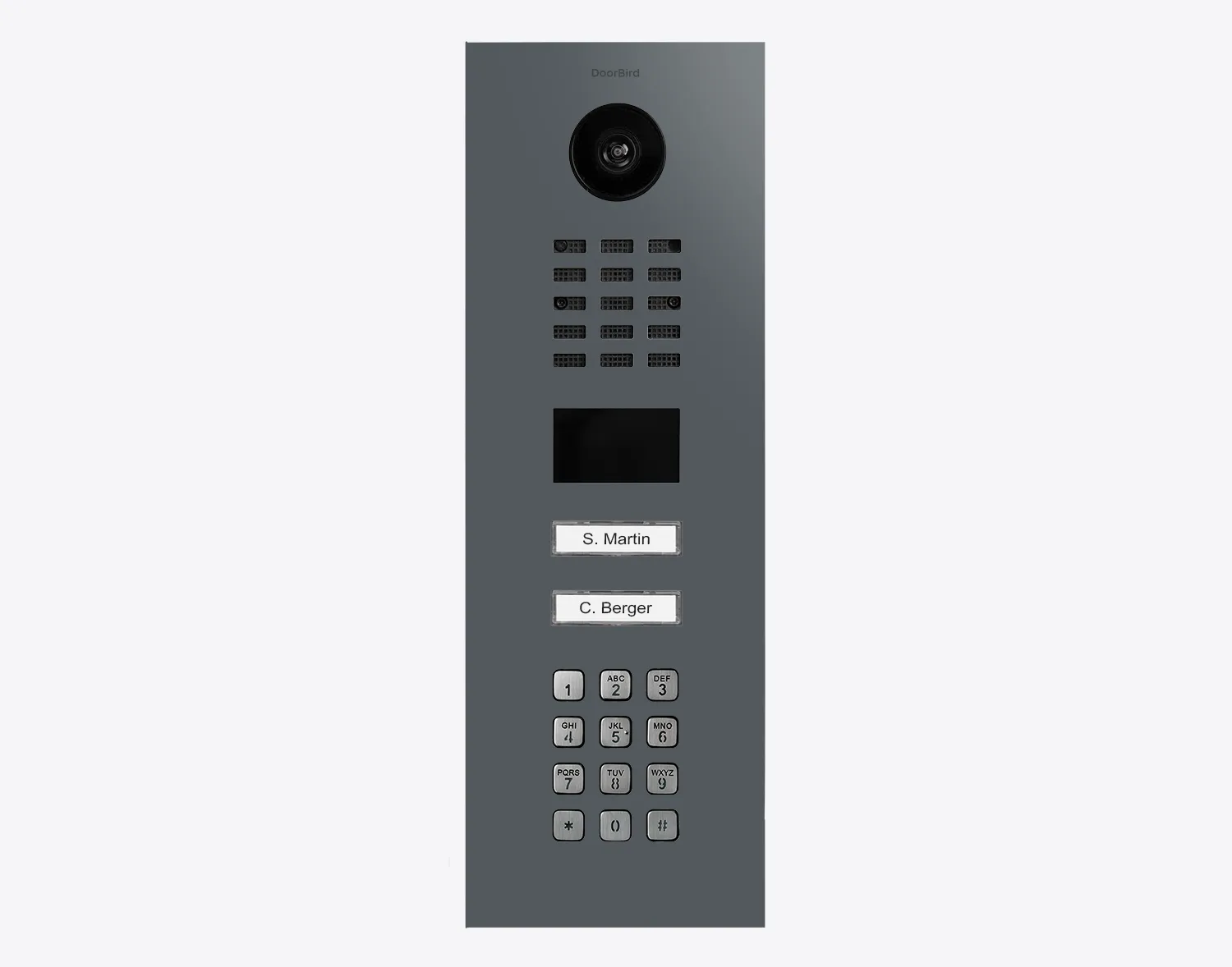 DoorBird Multi-Dwelling IP Intercom Video Door Station D2102KV with Keypad - 2 Call Buttons - Flush backbox and Surface backbox sold separately