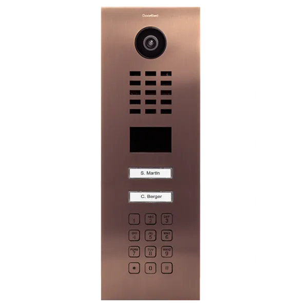 DoorBird Multi-Dwelling IP Intercom Video Door Station D2102KV with Keypad - 2 Call Buttons - Flush backbox and Surface backbox sold separately