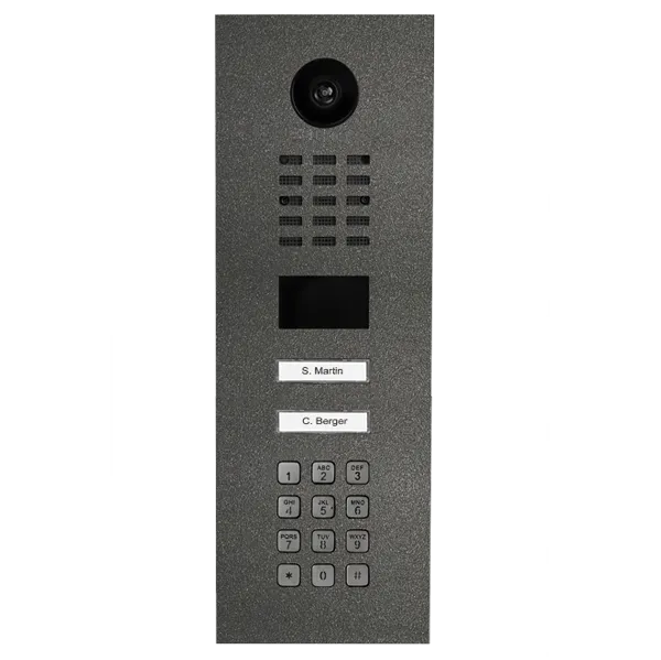 DoorBird Multi-Dwelling IP Intercom Video Door Station D2102KV with Keypad - 2 Call Buttons - Flush backbox and Surface backbox sold separately