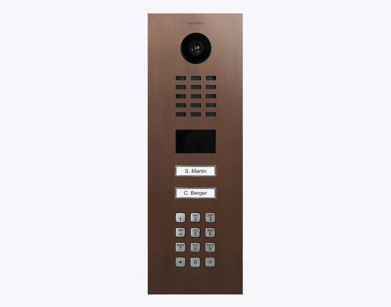 DoorBird Multi-Dwelling IP Intercom Video Door Station D2102KV with Keypad - 2 Call Buttons - Flush backbox and Surface backbox sold separately