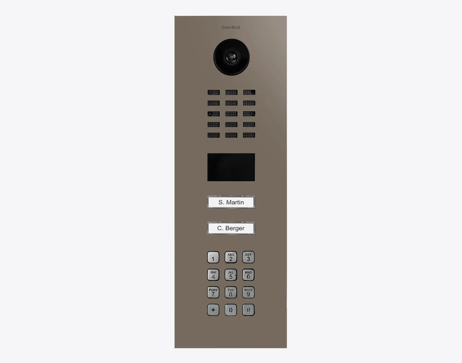 DoorBird Multi-Dwelling IP Intercom Video Door Station D2102KV with Keypad - 2 Call Buttons - Flush backbox and Surface backbox sold separately