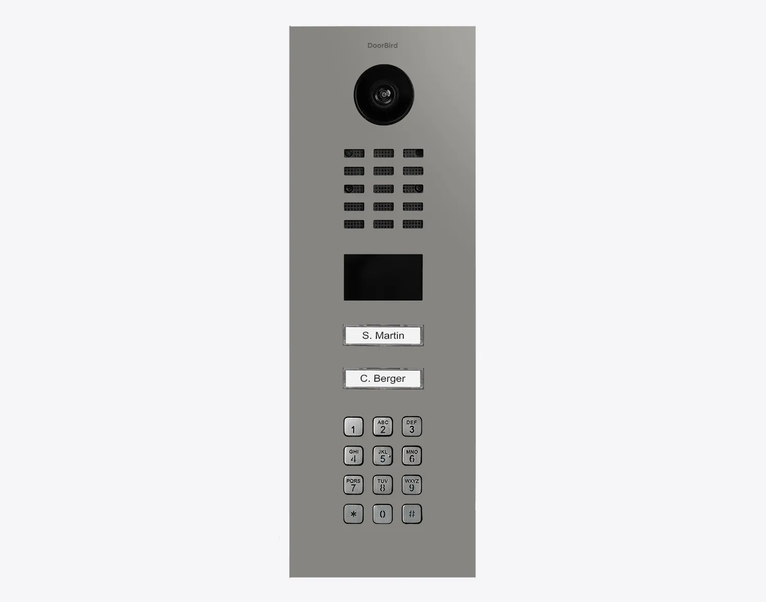 DoorBird Multi-Dwelling IP Intercom Video Door Station D2102KV with Keypad - 2 Call Buttons - Flush backbox and Surface backbox sold separately