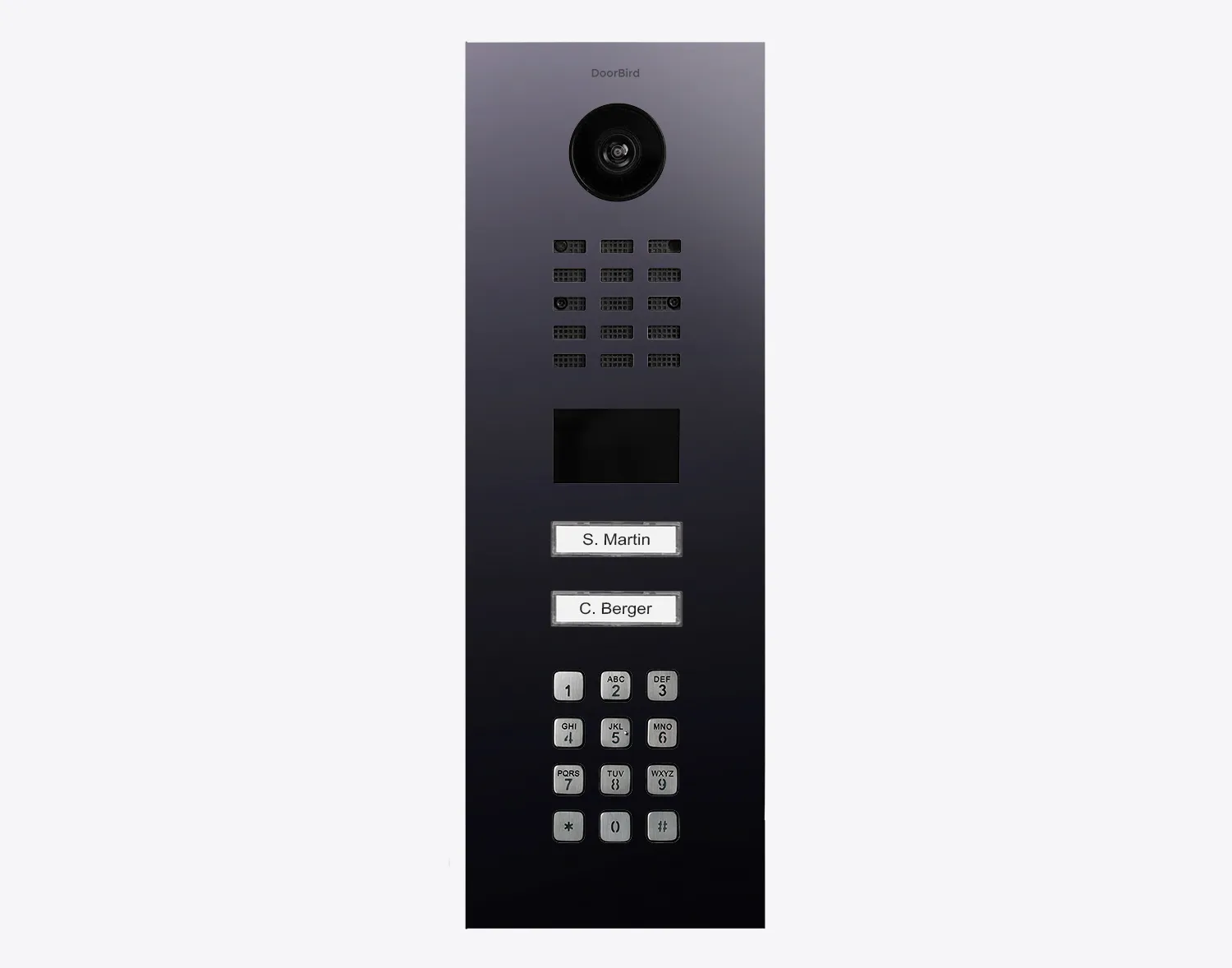 DoorBird Multi-Dwelling IP Intercom Video Door Station D2102KV with Keypad - 2 Call Buttons - Flush backbox and Surface backbox sold separately