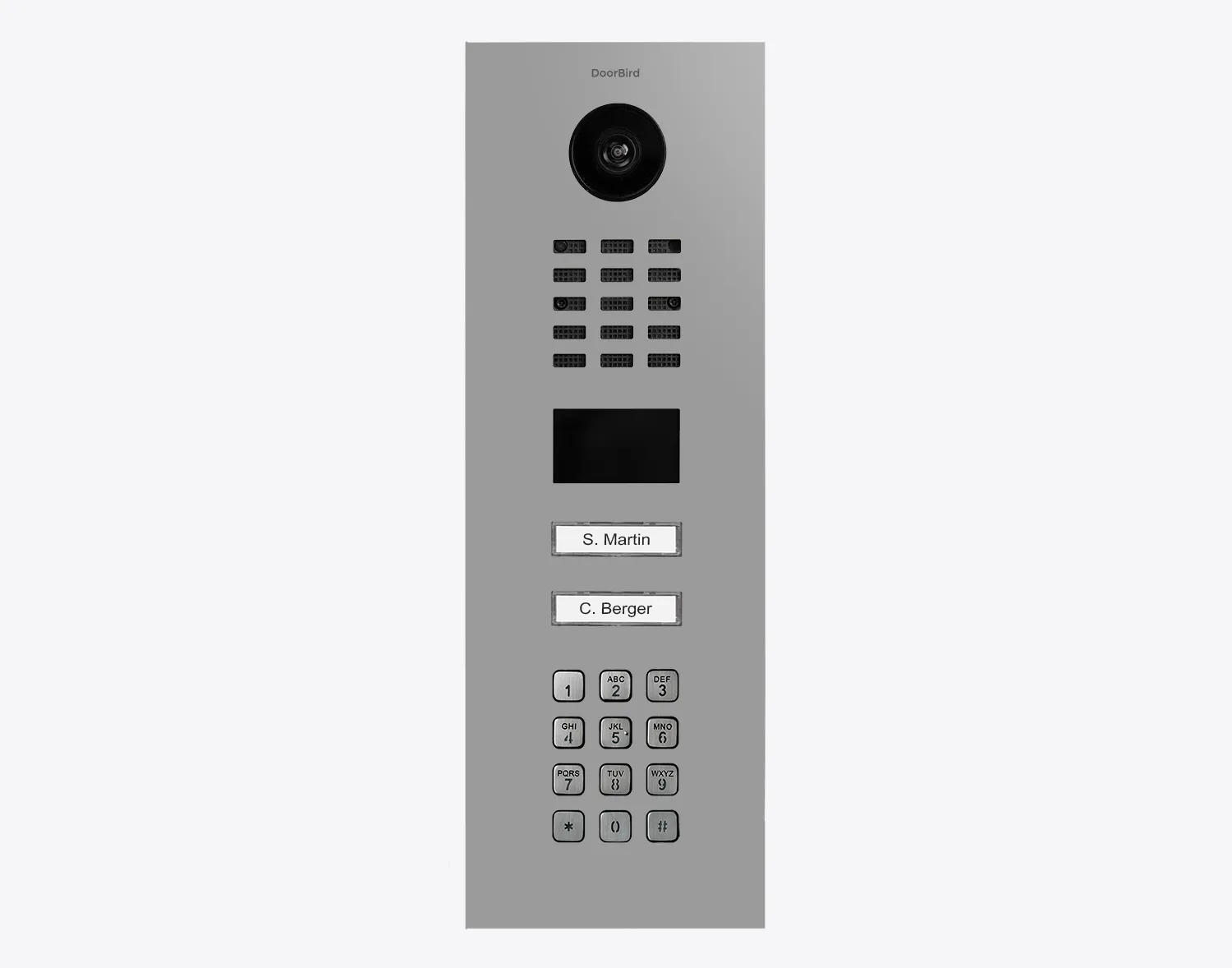 DoorBird Multi-Dwelling IP Intercom Video Door Station D2102KV with Keypad - 2 Call Buttons - Flush backbox and Surface backbox sold separately