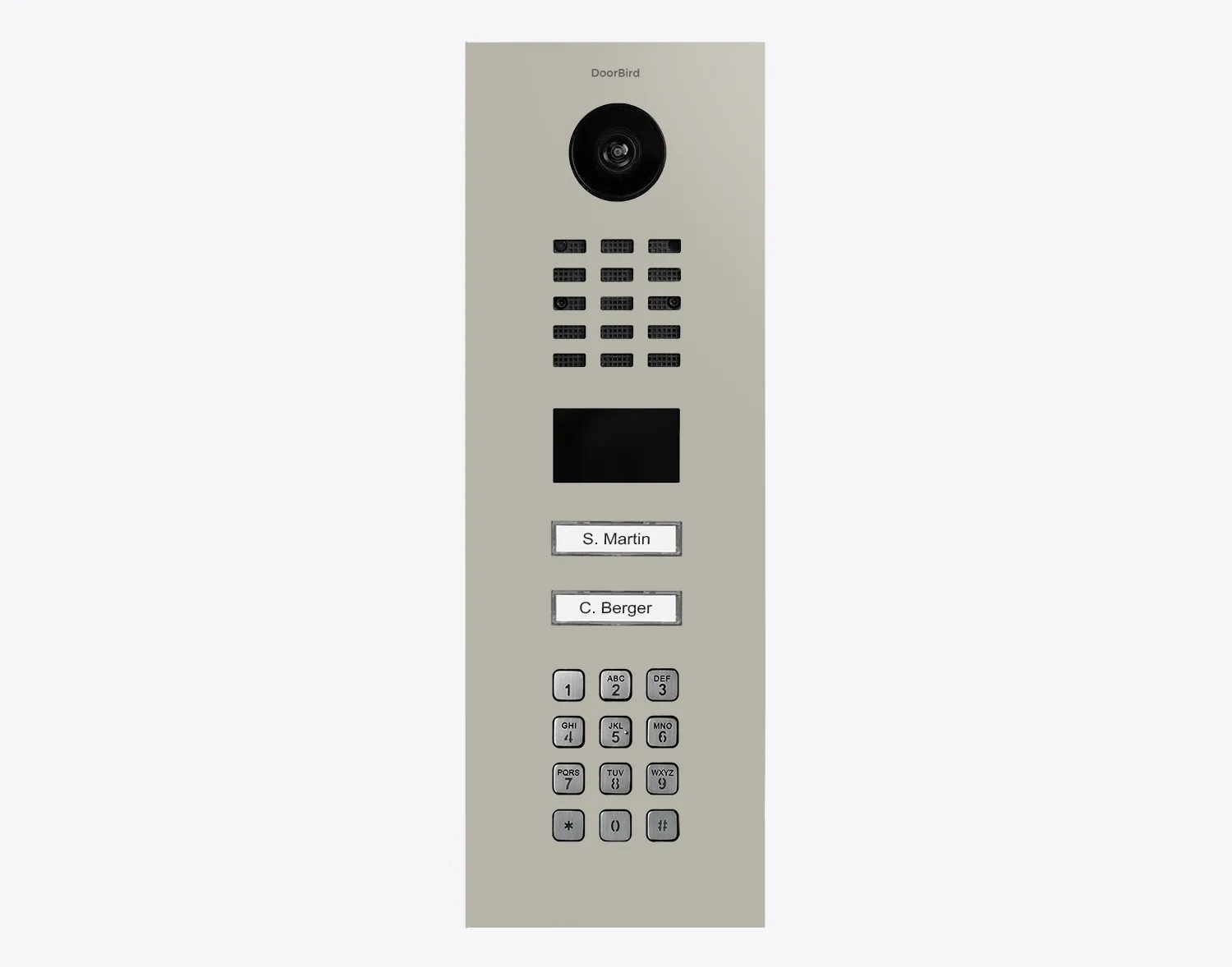 DoorBird Multi-Dwelling IP Intercom Video Door Station D2102KV with Keypad - 2 Call Buttons - Flush backbox and Surface backbox sold separately