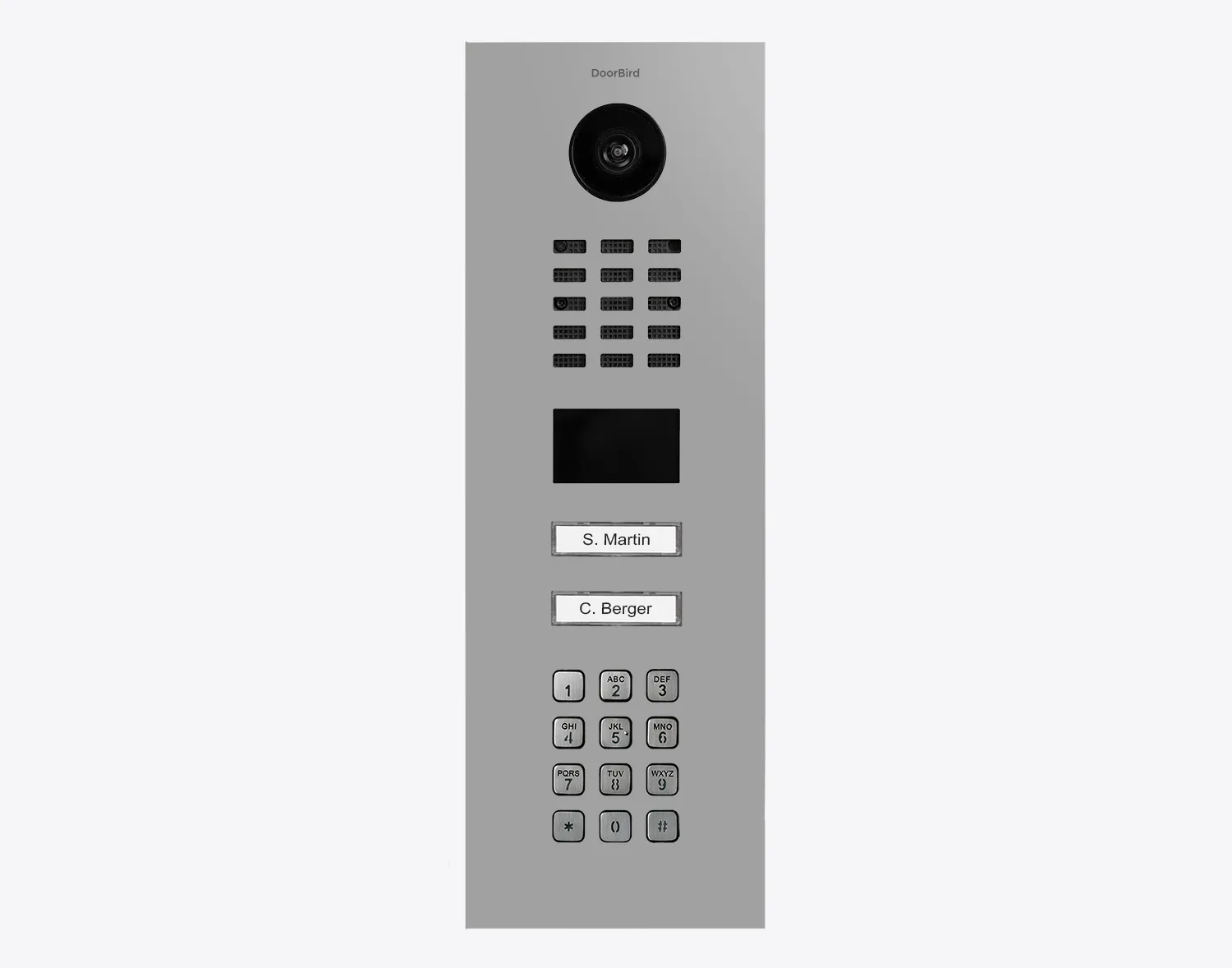 DoorBird Multi-Dwelling IP Intercom Video Door Station D2102KV with Keypad - 2 Call Buttons - Flush backbox and Surface backbox sold separately