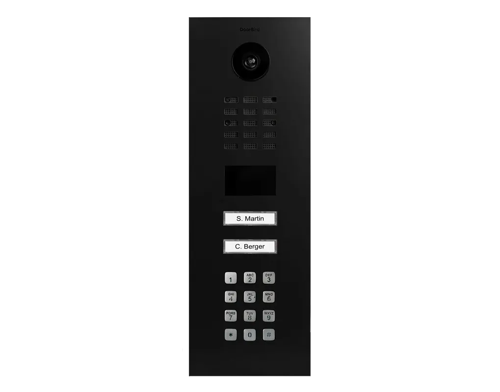 DoorBird Multi-Dwelling IP Intercom Video Door Station D2102KV with Keypad - 2 Call Buttons - Flush backbox and Surface backbox sold separately