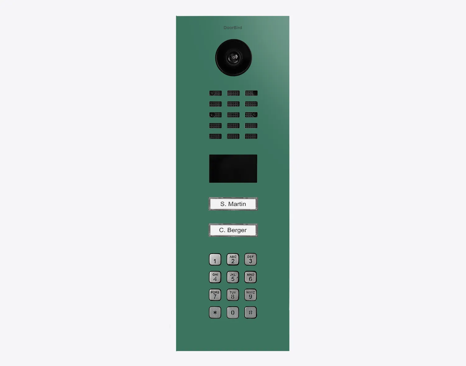 DoorBird Multi-Dwelling IP Intercom Video Door Station D2102KV with Keypad - 2 Call Buttons - Flush backbox and Surface backbox sold separately