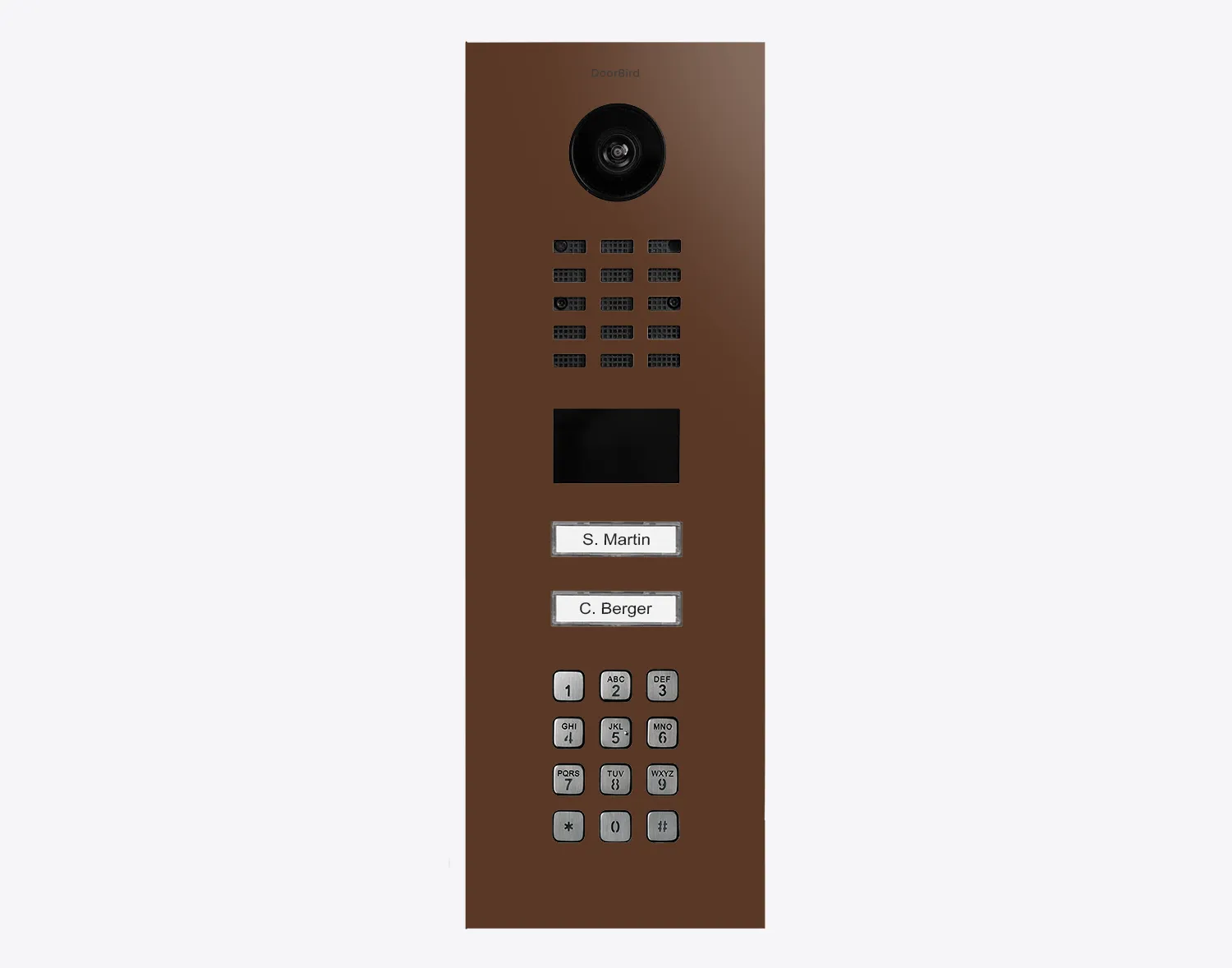 DoorBird Multi-Dwelling IP Intercom Video Door Station D2102KV with Keypad - 2 Call Buttons - Flush backbox and Surface backbox sold separately