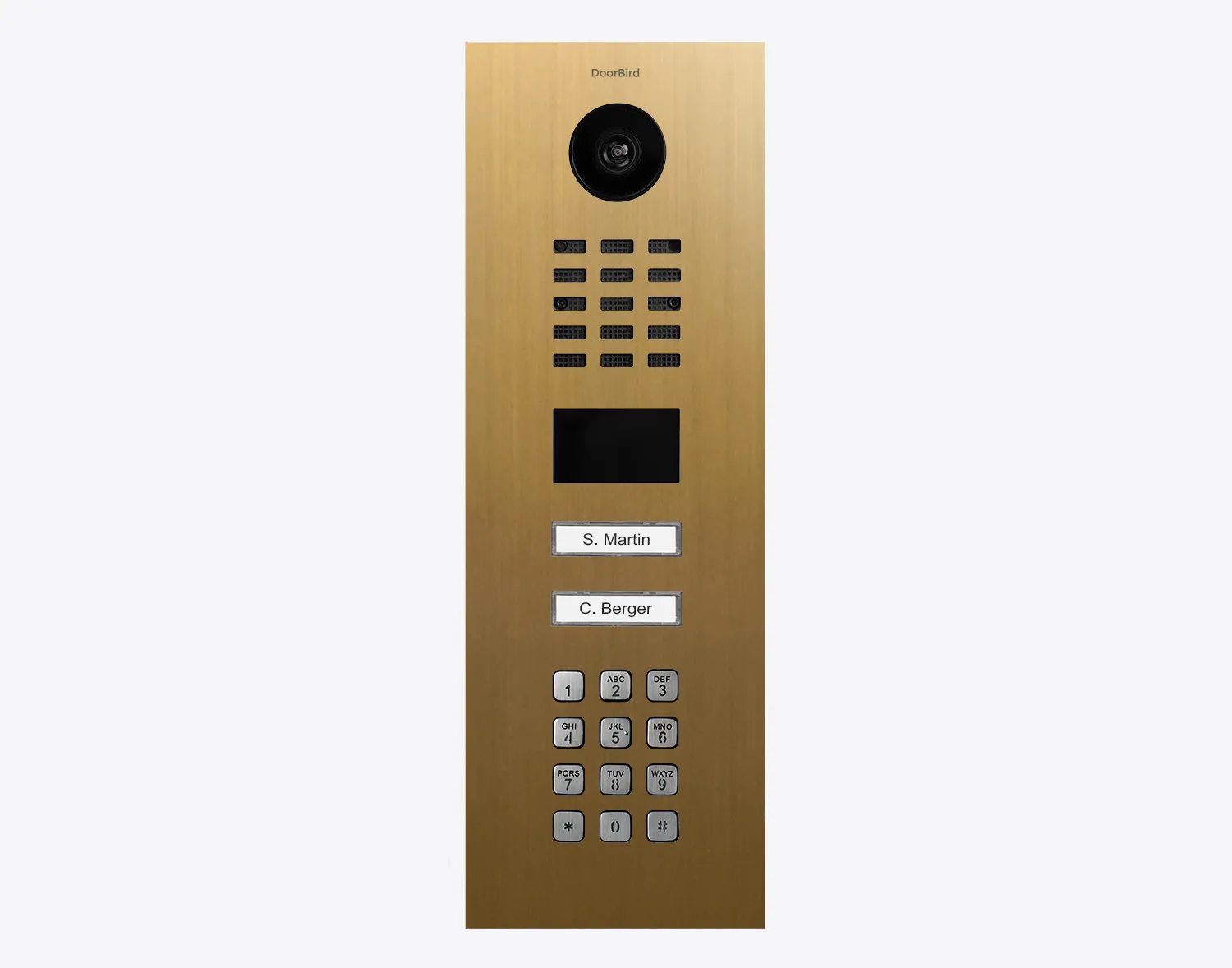 DoorBird Multi-Dwelling IP Intercom Video Door Station D2102KV with Keypad - 2 Call Buttons - Flush backbox and Surface backbox sold separately