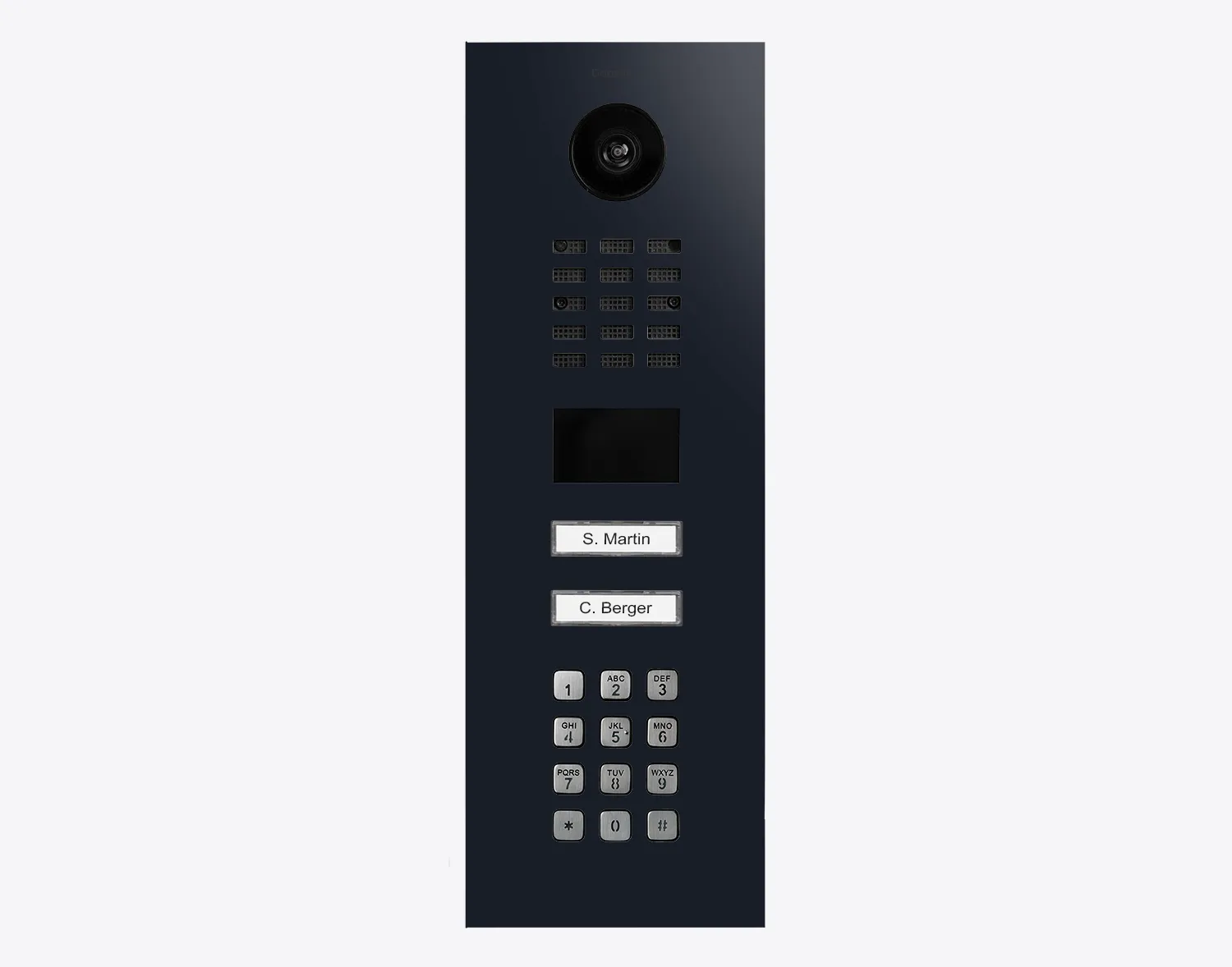 DoorBird Multi-Dwelling IP Intercom Video Door Station D2102KV with Keypad - 2 Call Buttons - Flush backbox and Surface backbox sold separately