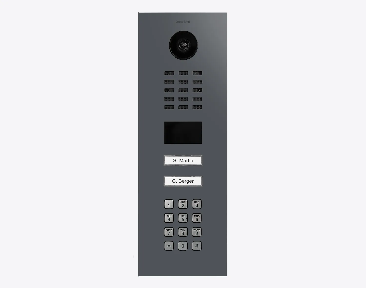 DoorBird Multi-Dwelling IP Intercom Video Door Station D2102KV with Keypad - 2 Call Buttons - Flush backbox and Surface backbox sold separately